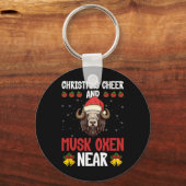 Christmas Cheer And Musk Oxen Near - Musk Ox Musko キーホルダー (正面)
