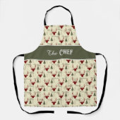 Christmas Cheer Apron with Deer and Trees エプロン (正面)