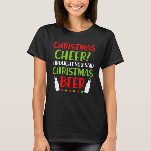 Christmas Cheer Christmas Beer  Christmas Apparel Tシャツ (正面)