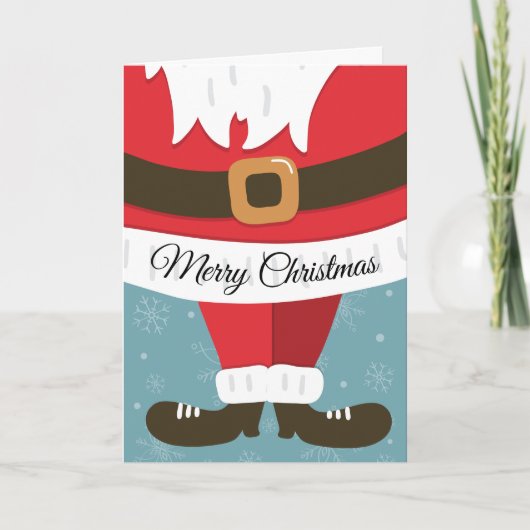 Christmas Cheer Cute Santa Suit  カード (正面)