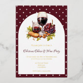 Christmas Cheese & Wine Theme Foil Invitation 箔招待状 (正面)