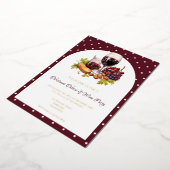Christmas Cheese & Wine Theme Foil Invitation 箔招待状 (回転した状態)
