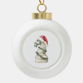 Christmas Chess Knight Ornament – Watercolor Chess セラミックボールオーナメント (正面)