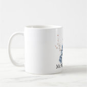 Christmas Chic Blue White Snowman コーヒーマグカップ (左)