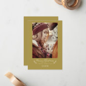 Christmas Chic Modern Calligraphy Custom Photo ノートカード (正面/裏面インサイチュ)