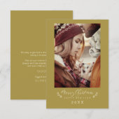 Christmas Chic Modern Calligraphy Custom Photo ノートカード (正面/裏面)