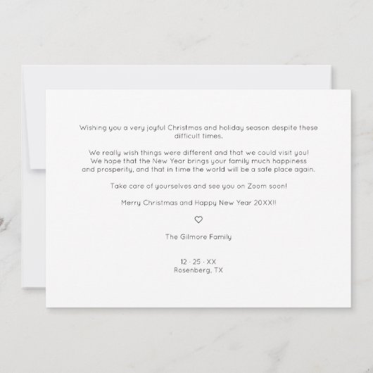 Christmas Chic Simple Typography Photo Family (裏面)