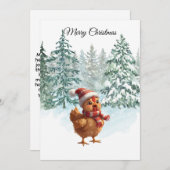Christmas Chicken Flat Holiday Card シーズンカード (正面/裏面)