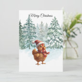 Christmas Chicken Flat Holiday Card シーズンカード (スタンド正面)