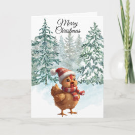 Christmas Chicken Folded Holiday Card シーズンカード