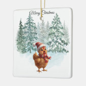 Christmas Chicken Ornament セラミックオーナメント (左)