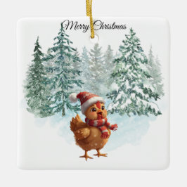 Christmas Chicken Ornament セラミックオーナメント