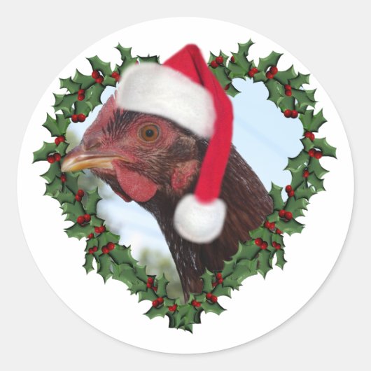 Christmas Chicken *  Rhode Island Red ラウンドシール (正面)