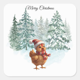Christmas Chicken Sticker スクエアシール