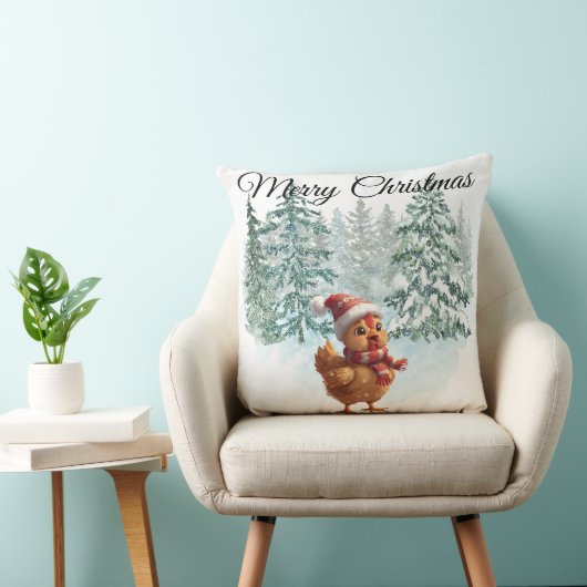 Christmas Chicken Throw Pillow クッション (椅子)