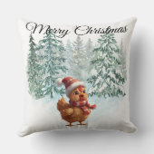 Christmas Chicken Throw Pillow クッション (裏面)