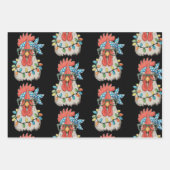 Christmas Chicken Xmas Lights Farmer Farm Family ラッピングペーパーシート (正面)