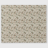 Christmas Chickens and Roosters Farmyard Winter  ラッピングペーパー (フラット)