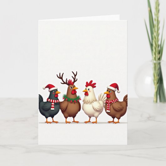 Christmas Chickens Card カード (正面)