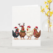 Christmas Chickens Card カード (黄色い花)