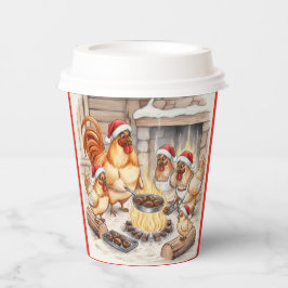 Christmas Chickens Roasting Chestnuts, Cups 紙コップ