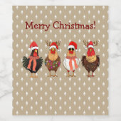 Christmas Chickens with Lights Wine Label ワインラベル (シングルラベル)