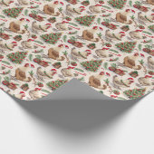 Christmas Chickens Wrapping Paper ラッピングペーパー (角)