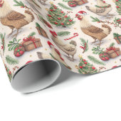 Christmas Chickens Wrapping Paper ラッピングペーパー (ロールコーナー)