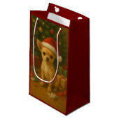 Christmas Chihuahua Gift Bag スモールペーパーバッグ (正面アングル)
