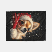 Christmas Chihuahua On A Long Sleeve フリースブランケット (正面(横))