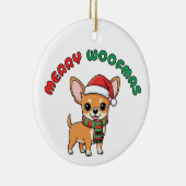 Christmas Chihuahua Ornament: Merry Woofmas セラミックオーナメント (右)