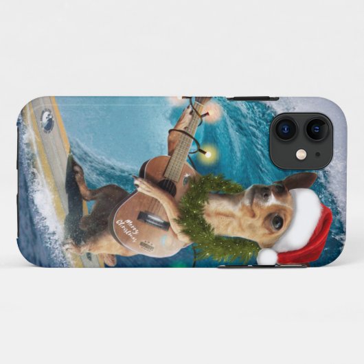 Christmas Chihuahua Surfing Case-Mate iPhoneケース (裏面(横))