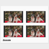 Christmas Chihuahua's 長方形シール (シート)