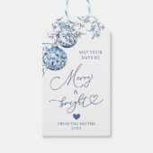 Christmas Chinoiserie Merry and Bright Holiday Tag ギフトタグ (正面)