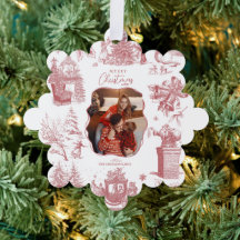 Christmas Chinoiserie Photo Tree Ornament