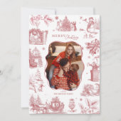 Christmas Chinoiserie Toile Photo シーズンカード (正面)
