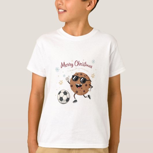 Christmas Chocolate Cookie and Soccer Ball Tシャツ (正面)