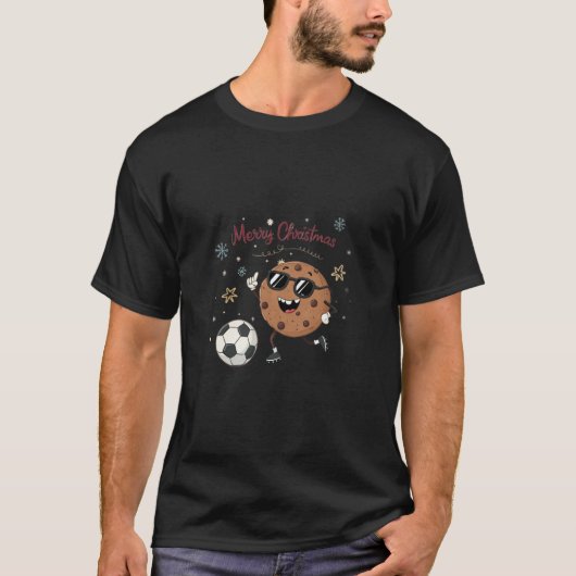 Christmas Chocolate Cookie and Soccer Ball Tシャツ (正面)