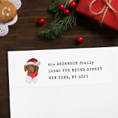 Christmas Chocolate Dachshund Dog Return Address ラベル