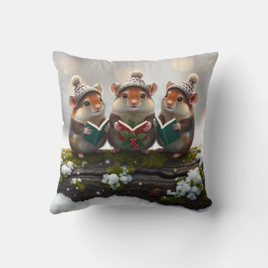 Christmas Choir "oh mice!" nature クッション (裏面)