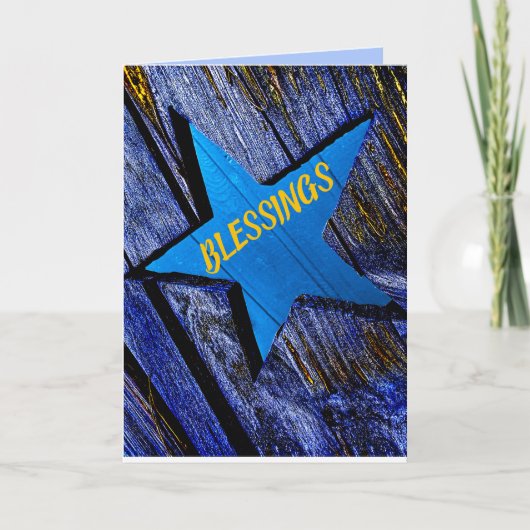 CHRISTMAS CHRISTIAN BIBLE TEXT BLESSINGS STAR CARD シーズンカード (正面)