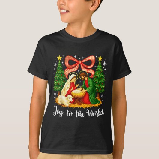 Christmas Christian Joy To The World Coquette Jesu Tシャツ (正面)