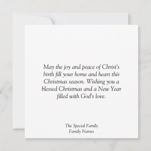 Christmas Christian Personalized Holiday Card (裏面)