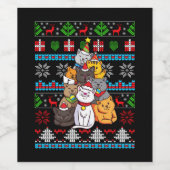 Christmas - Christmas Cat Tree ワインラベル (シングルラベル)
