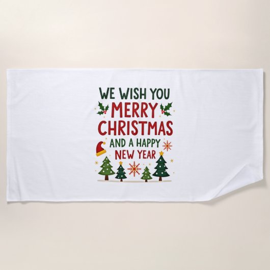 Christmas Christmas Christmas Christmas Christmas  ビーチタオル (正面)