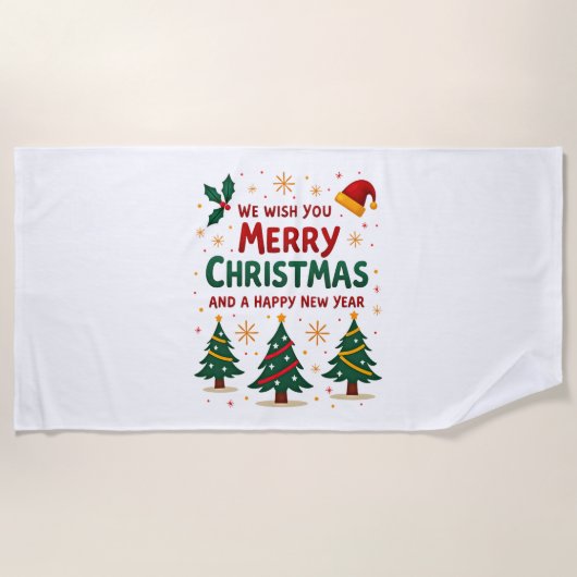 Christmas Christmas Christmas Christmas Christmas  ビーチタオル (正面)