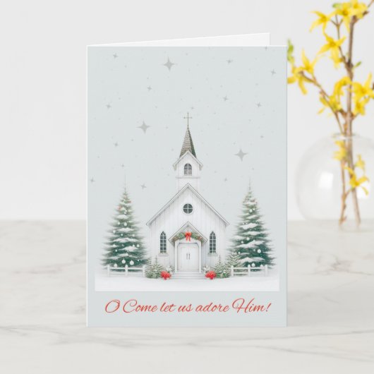 Christmas Church Christmas Card カード (黄色い花)
