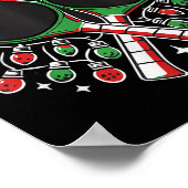 Christmas Ckleball Paddle With Santa Hat Xmas Ligh ポスター (角)