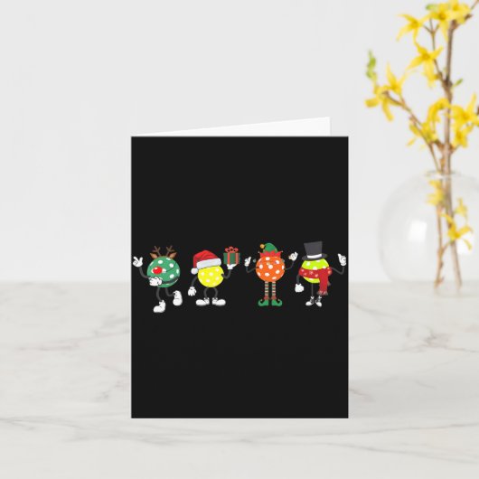 Christmas Ckleball Player Xmas Santa Reindeer Elf カード (黄色い花)