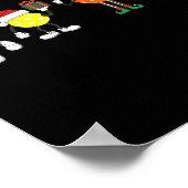 Christmas Ckleball Player Xmas Santa Reindeer Elf  ポスター (角)